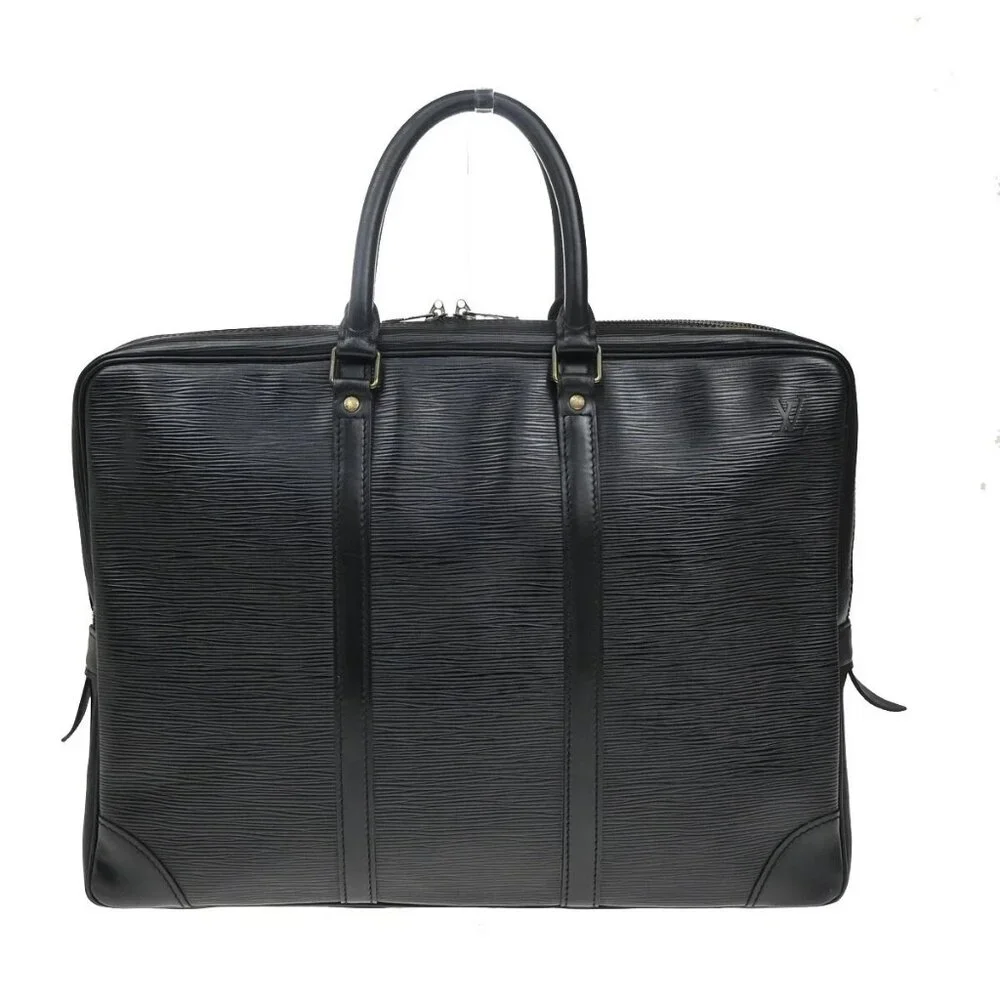 LOUIS VUITTON Porte Documents Voyage Briefcase Hand Bag Epi Black M54472 67EE792